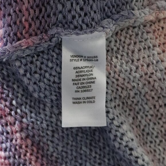 Northern Reflections Women's Sz L Multicolored Crew Striped‎ Crochet Tee Shirt - Picture 9 of 10